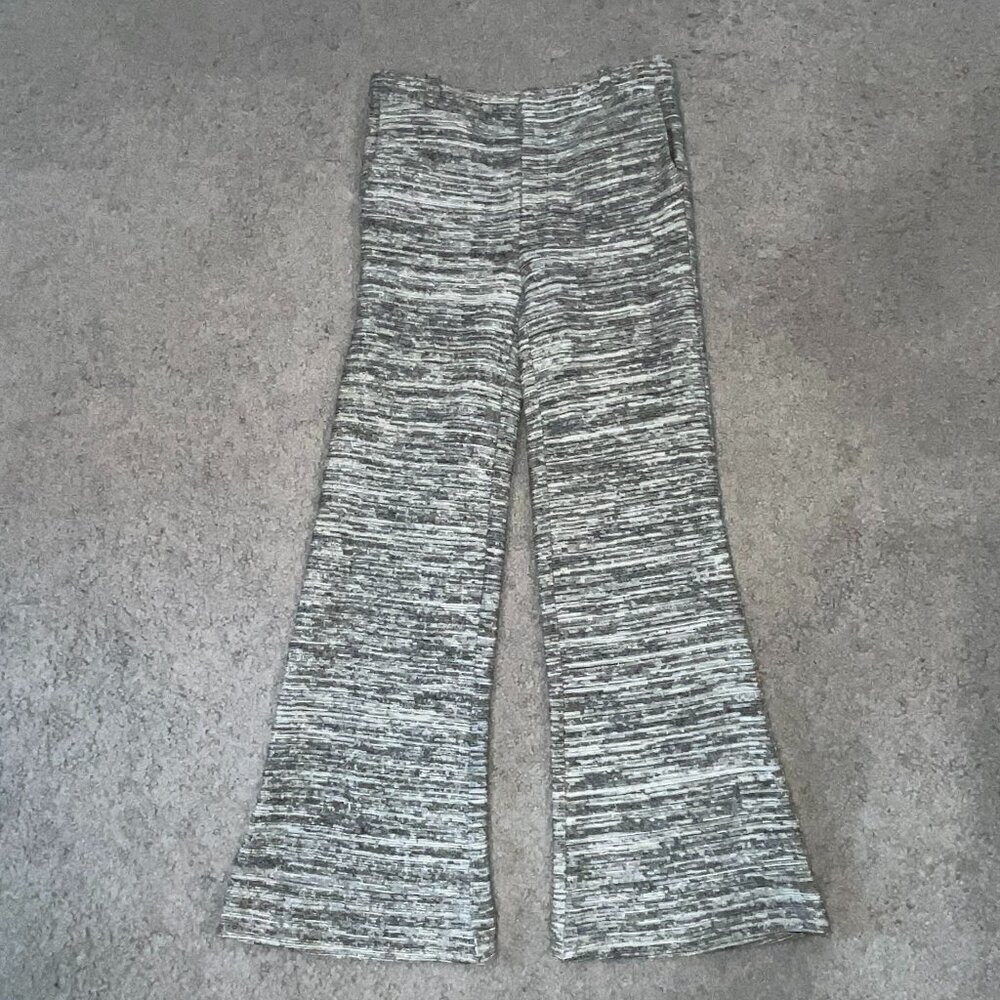 RACHEL RACHEL ROY Cream & Black Marled Flared Bootcut Slacks Trousers Pants Sz 0